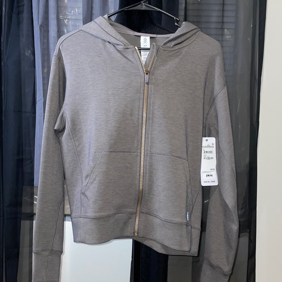 RHONE Taupe Zip-Up Hoodie - Picture 1 of 8